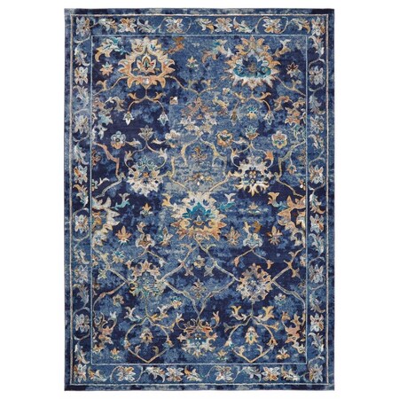 Palacedesigns Blue & Gold Jacobean Area Rug - 4' x 6' PA3091295